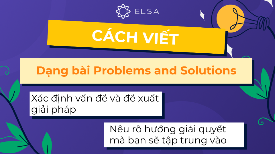Với dạng bài Problems and Solutions, bạn cần xác định vấn đề và đề xuất giải pháp Với dạng bài Problems and Solutions, bạn cần xác định vấn đề và đề xuất giải pháp