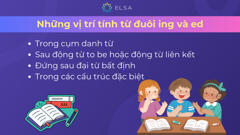 Một số vị trí thường gặp của tính từ đuôi ing và ed Một số vị trí thường gặp của tính từ đuôi ing và ed