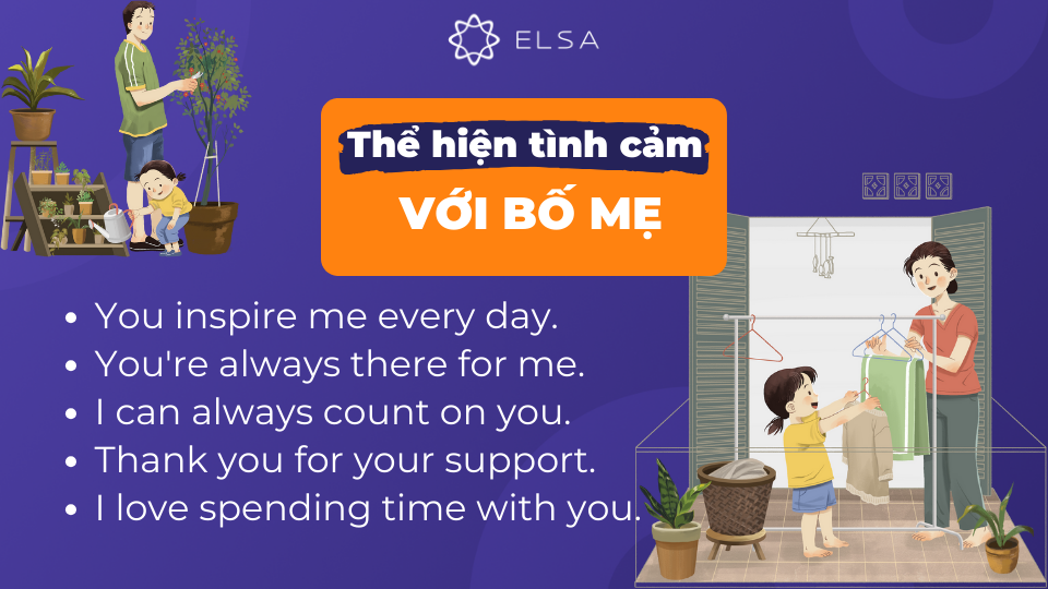 Cách nói thể hiện tình cảm bằng tiếng Anh giúp bạn bày tỏ tình cảm với bố mẹ thật chân thành và ý nghĩa Cách nói thể hiện tình cảm bằng tiếng Anh giúp bạn bày tỏ tình cảm với bố mẹ thật chân thành và ý nghĩa