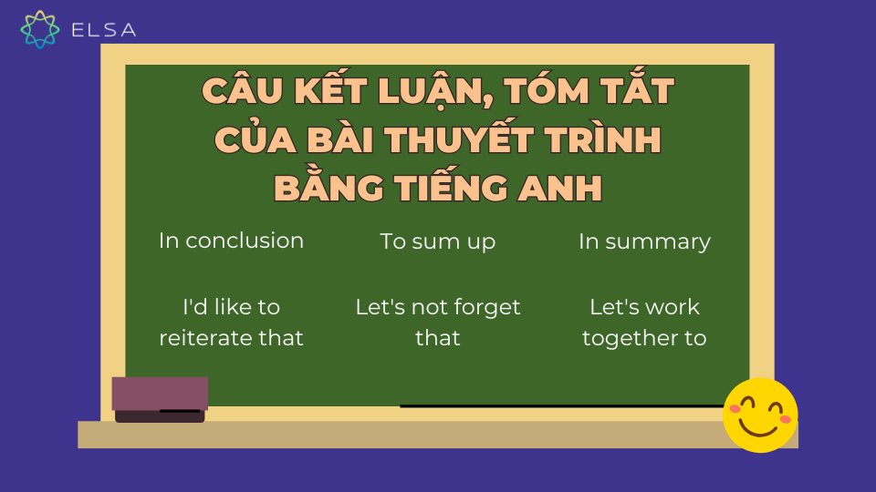 Tổng hợp mẫu câu thuyết trình tiếng Anh phần kết bài Tổng hợp mẫu câu thuyết trình tiếng Anh phần kết bài
