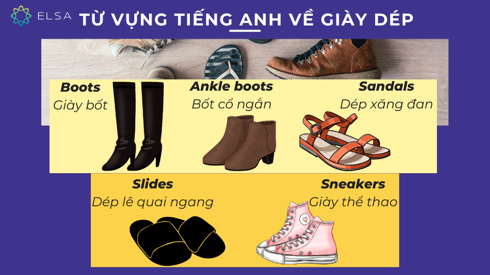 Các từ vựng tiếng Anh về giày dép Các từ vựng tiếng Anh về giày dép