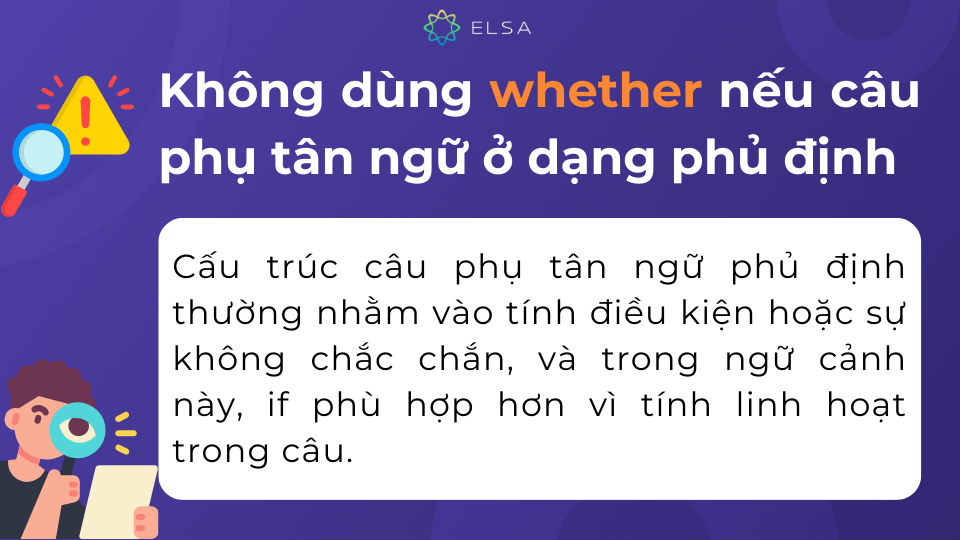 Lưu ý khi sử dụng Whether trong tiếng Anh