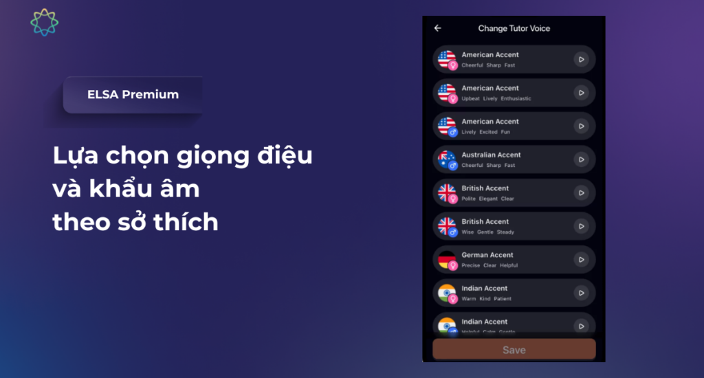 Lựa chọn giọng điệu và khẩu âm theo sở thích