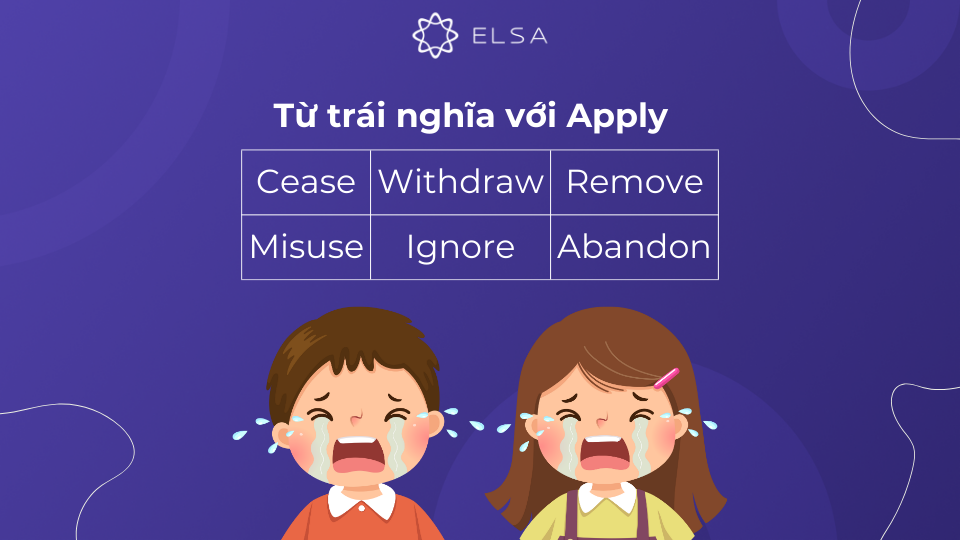 Từ trái nghĩa với Apply 1 số từ trái nghĩa với Apply