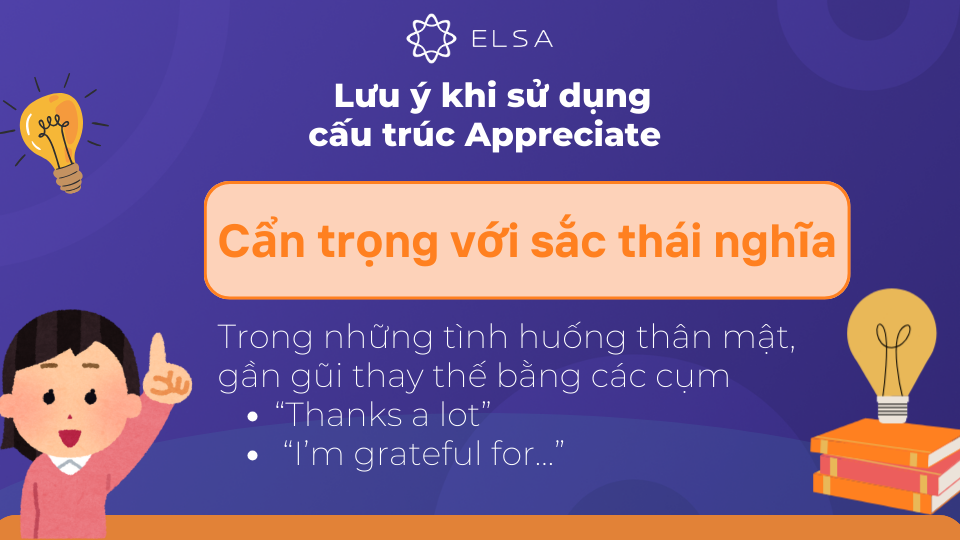 Có thể thay thế Appreciate với cụm "Thanks a lot" Có thể thay thế Appreciate với cụm "Thanks a lot"