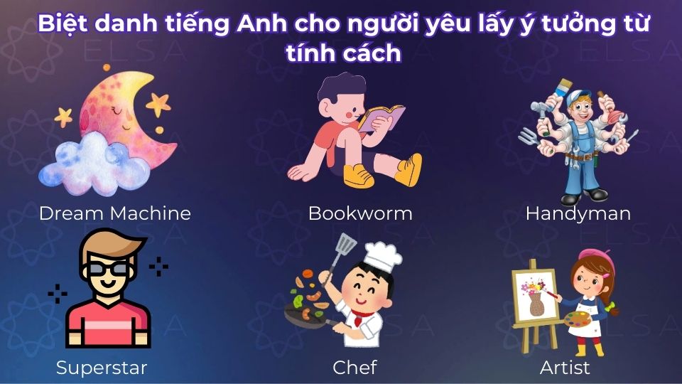 Biệt danh tiếng Anh cho người yêu lấy ý tưởng từ tính cách