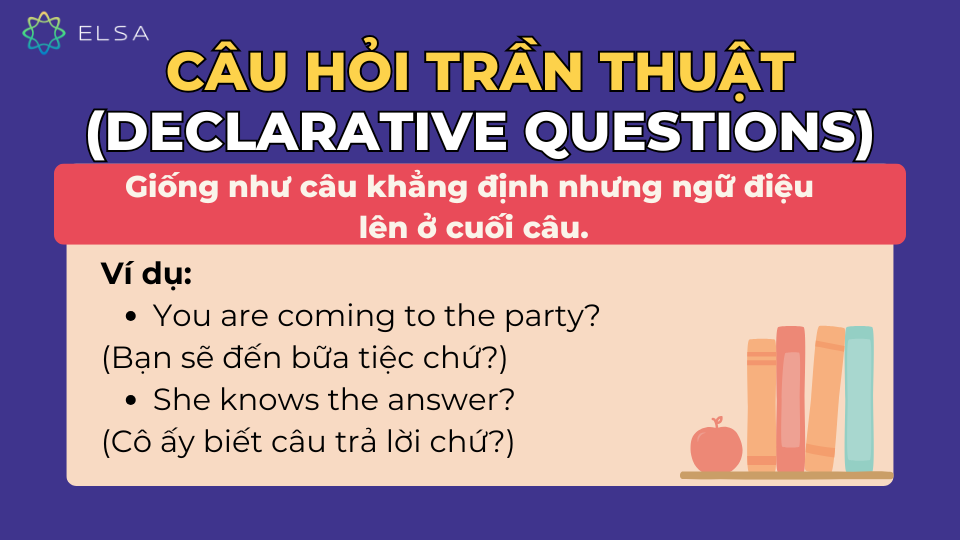 Câu hỏi trần thuật (Declarative questions) trong tiếng Anh Câu hỏi trần thuật (Declarative questions) trong tiếng Anh