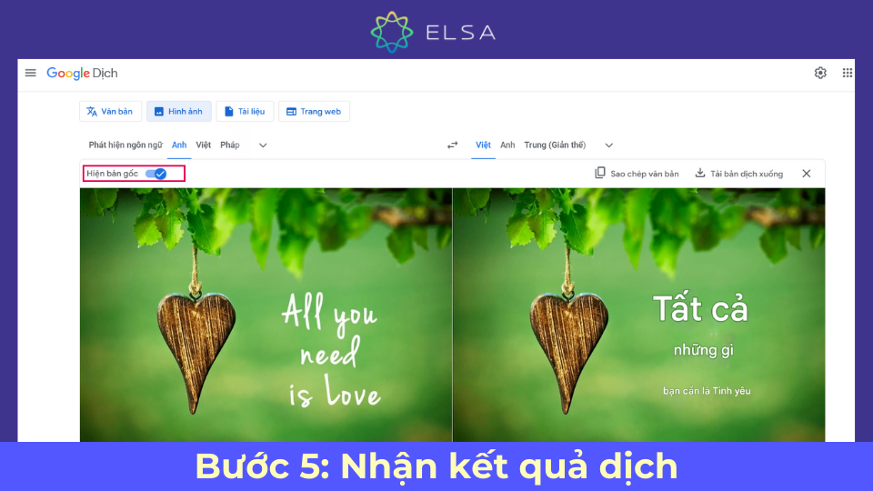 Google dịch hình ảnh từ tiếng Anh trên máy tính - bước 5 Google dịch hình ảnh từ tiếng Anh trên máy tính - bước 5