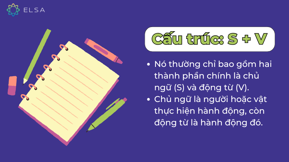Câu đơn trong tiếng Anh chỉ có một mệnh đề độc lập, có cấu trúc S + V