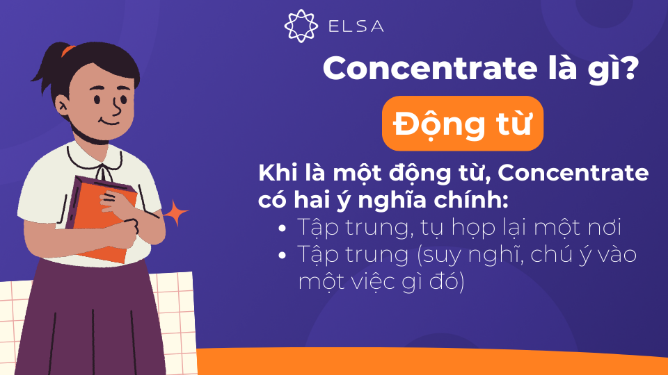 Động từ Concentrate có 2 nghĩa Động từ Concentrate có 2 nghĩa