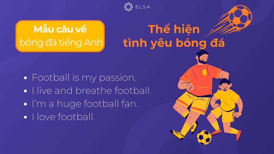 Những mẫu câu thể hiện tình yêu bóng đá, niềm đam mê của các cầu thủ bằng tiếng Anh