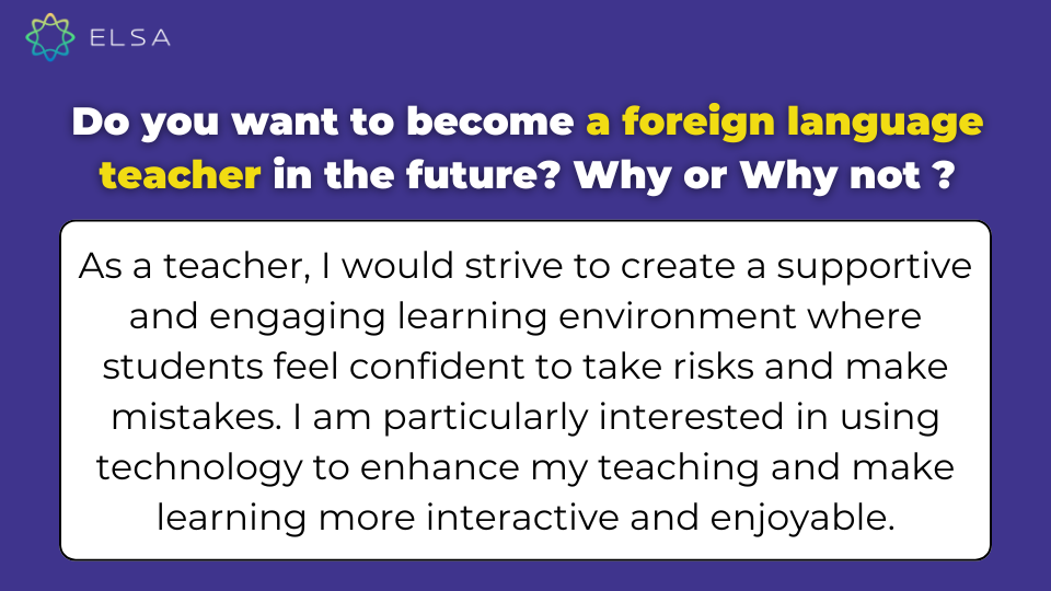 Do you want to become a foreign language teacher in the future? Why or why not? Do you want to become a foreign language teacher in the future? Why or why not?