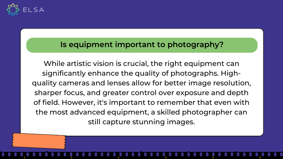 Is equipment important to photography? Is equipment important to photography?