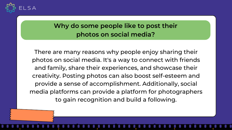 Why do some people like to post their photos on social media? Why do some people like to post their photos on social media?