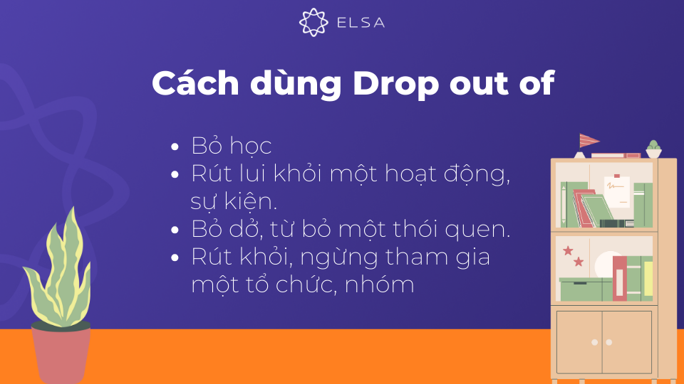 Cách dùng Drop out of trong tiếng Anh Cách dùng Drop out of trong tiếng Anh