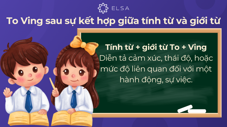 Cấu trúc To Ving sau sự kết hợp giữa tính từ và giới từ Cấu trúc To Ving sau sự kết hợp giữa tính từ và giới từ