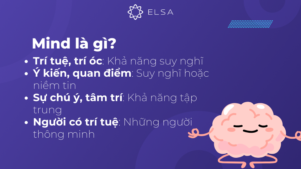 Mind mang nhiều ý nghĩa khác nhau tùy thuộc vào ngữ cảnh Mind mang nhiều ý nghĩa khác nhau tùy thuộc vào ngữ cảnh