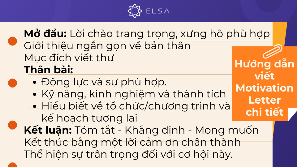 Hướng dẫn viết Motivation Letter chi tiết cho từng phần Hướng dẫn viết Motivation Letter chi tiết cho từng phần