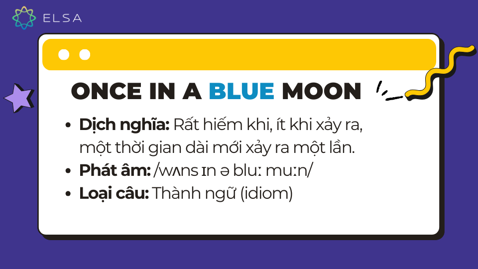 Khái niệm của once in a blue moon Khái niệm của once in a blue moon