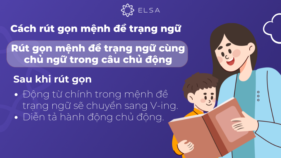 Cách rút gọn mệnh đề trạng ngữ trong câu chủ động