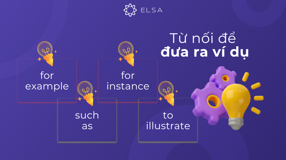 Từ nối trong tiếng Anh thông dụng để đưa ra ví dụ Từ nối trong tiếng Anh thông dụng để đưa ra ví dụ
