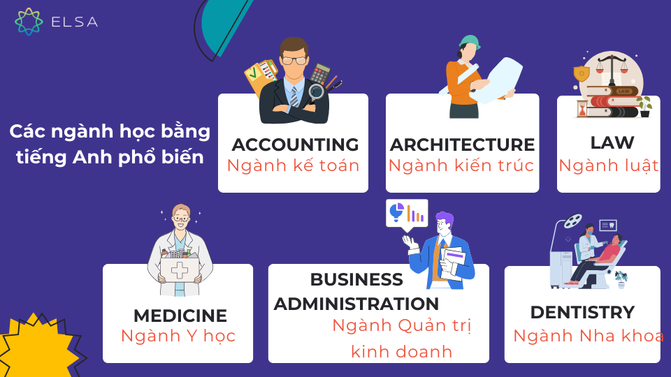 Các ngành học bằng tiếng Anh phổ biến Các ngành học bằng tiếng Anh phổ biến