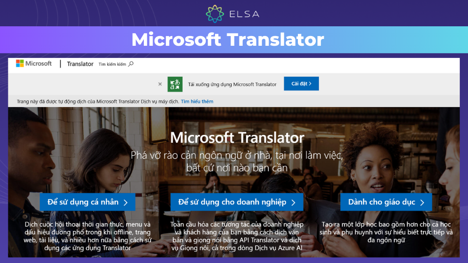 Microsoft Translator - Web dịch tiếng Anh sang tiếng Việt Microsoft Translator - Web dịch tiếng Anh sang tiếng Việt