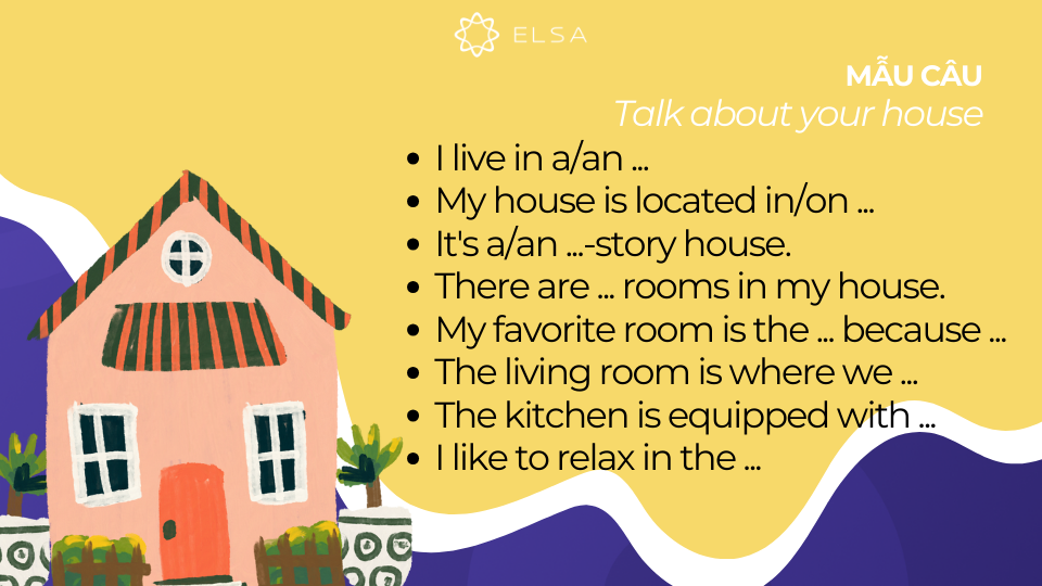 Các mẫu câu thông dụng để trình bày topic Talk about your house Các mẫu câu thông dụng để trình bày topic Talk about your house