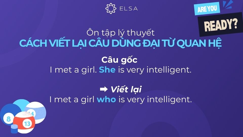 Ôn tập lý thuyết về cách viết lại câu dùng đại từ quan hệ Ôn tập lý thuyết về cách viết lại câu dùng đại từ quan hệ