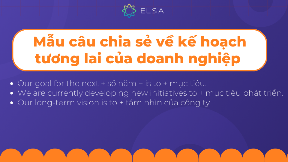 Mẫu câu chia sẻ về kế hoạch tương lai của doanh nghiệp