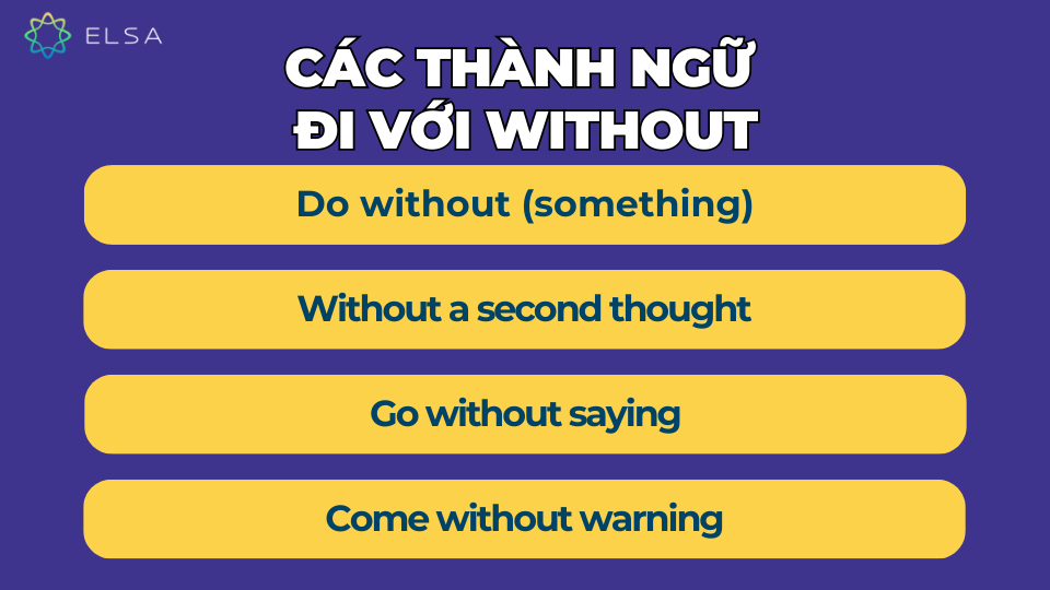 Các thành ngữ đi với Without Các thành ngữ đi với Without