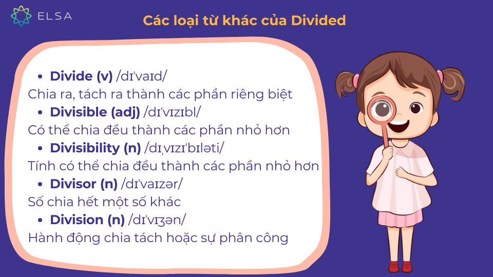 Các loại từ khác của Divided Các loại từ khác của Divided