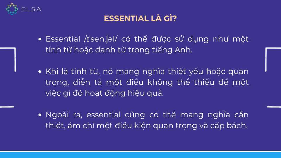Định nghĩa về Essential Định nghĩa về Essential