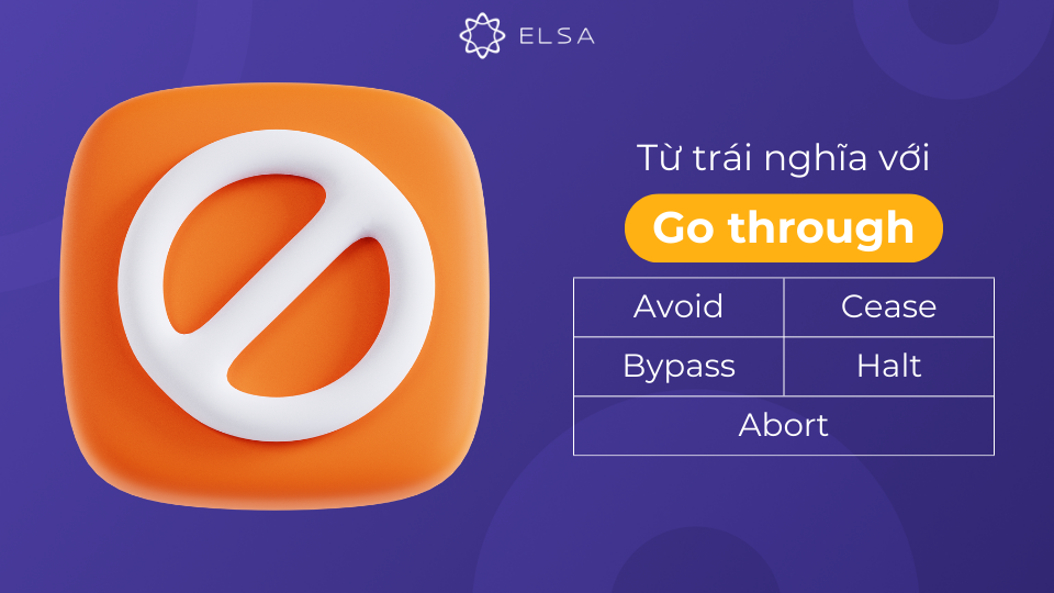 Một số động từ trái nghĩa với go through Một số động từ trái nghĩa với go through