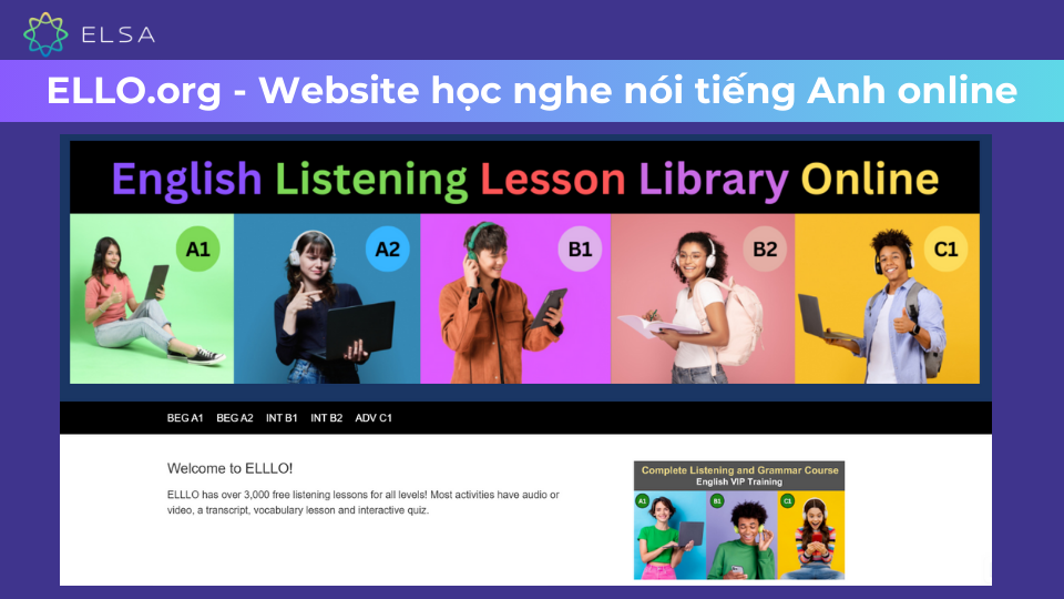 Học nói tiếng Anh online trên ELLO Học nói tiếng Anh online trên ELLO