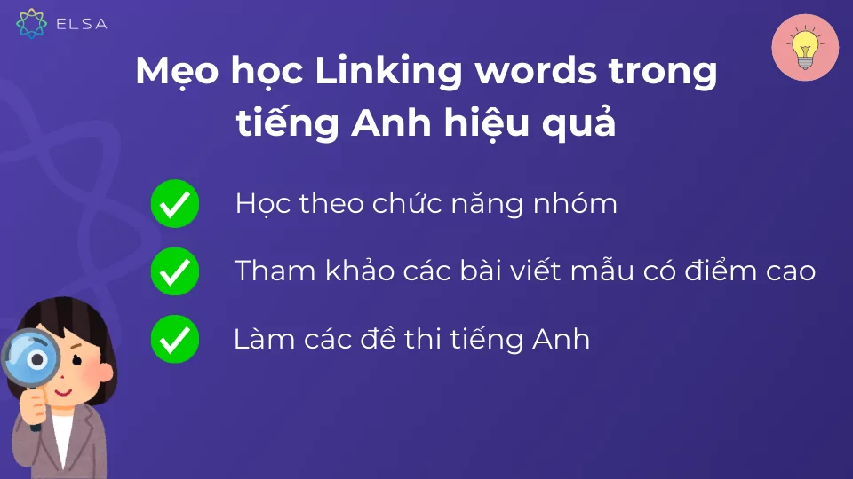 Mẹo học từ nối hiệu quả, nhớ lâu