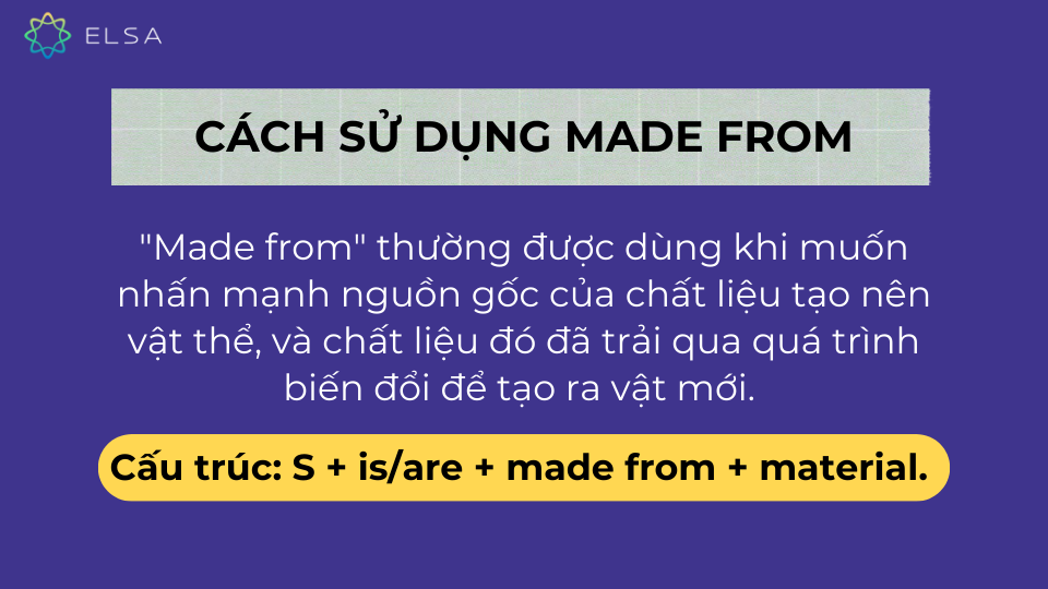 Cách sử dụng Made from Cách sử dụng Made from