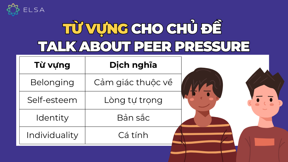 Từ vựng cho chủ đề talk about peer pressure Từ vựng cho chủ đề talk about peer pressure