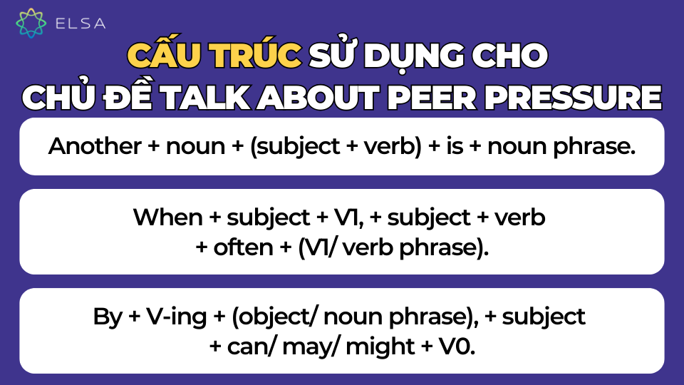 Cấu trúc sử dụng cho chủ đề talk about peer pressure Cấu trúc sử dụng cho chủ đề talk about peer pressure