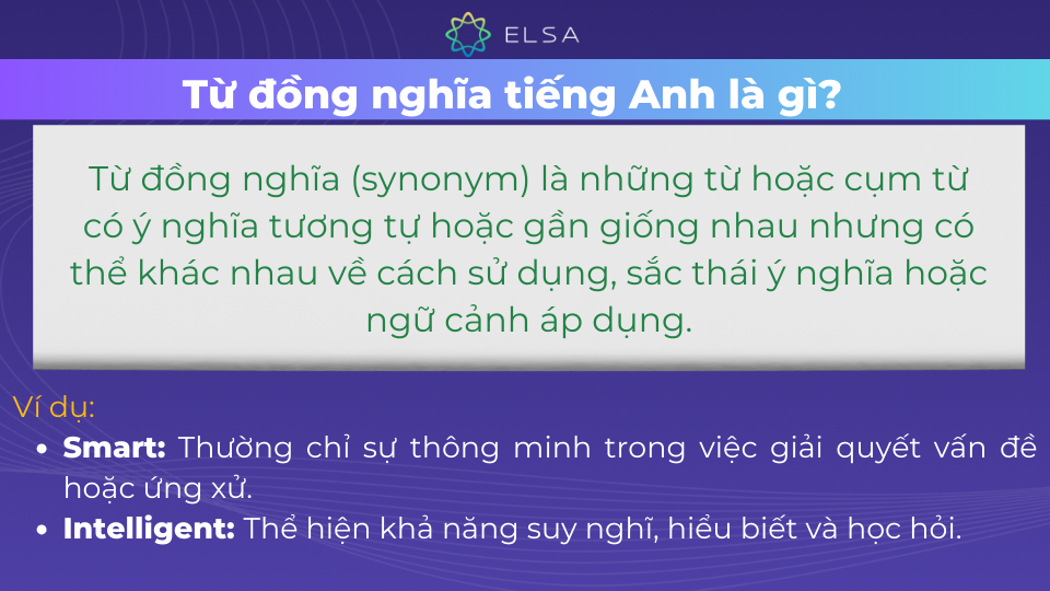 Khái niệm về từ đồng nghĩa tiếng Anh Khái niệm về từ đồng nghĩa tiếng Anh