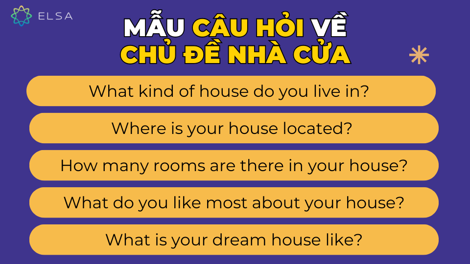 Mẫu câu hỏi về chủ đề nhà cửa Mẫu câu hỏi về chủ đề nhà cửa