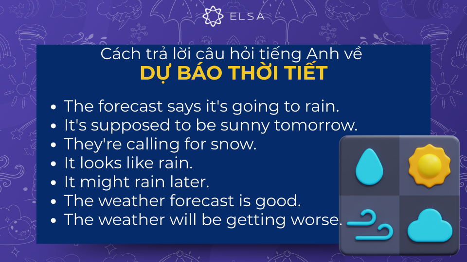 Mẫu câu trả lời về dự báo thời tiết Mẫu câu trả lời về dự báo thời tiết