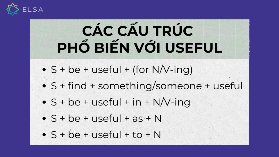 Các cấu trúc phổ biến với Useful Các cấu trúc phổ biến với Useful
