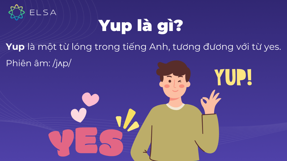 Yup có nghĩa ừa, ừ, ờ, có, được, vâng, có thể Yup có nghĩa ừa, ừ, ờ, có, được, vâng, có thể