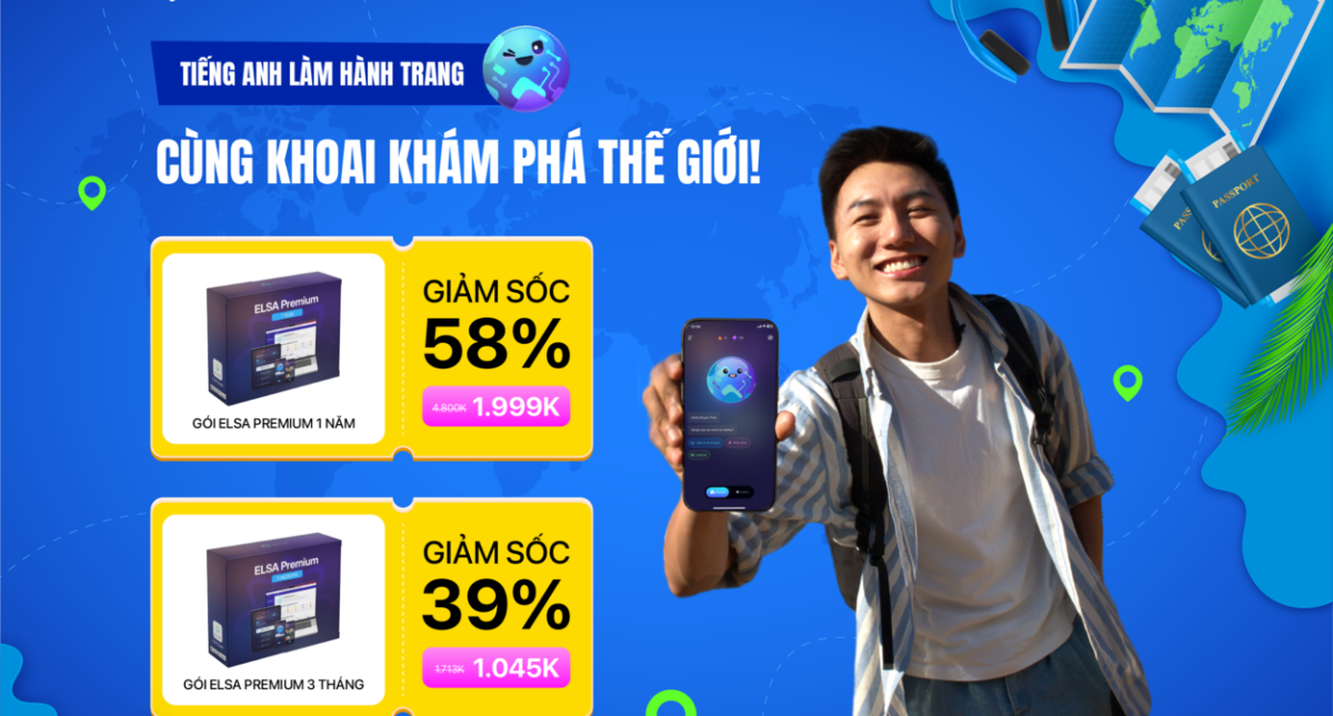 Nhập mã KHOAI – giảm 32% gói học ELSA