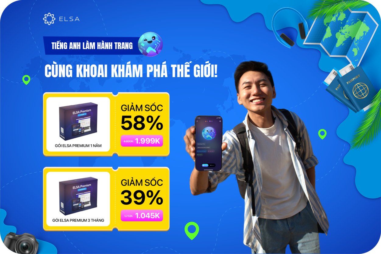 Nhập mã KHOAI – giảm 32% gói học ELSA