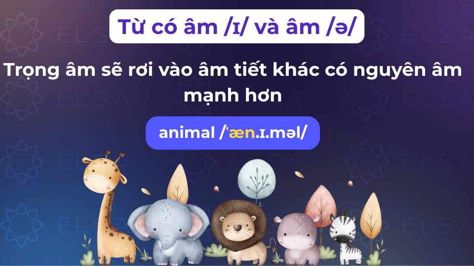 Quy tắc đánh trọng âm từ có âm /ɪ/ và âm /ə/