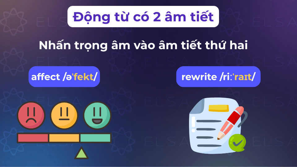 Đánh trọng âm động từ có 2 âm tiết