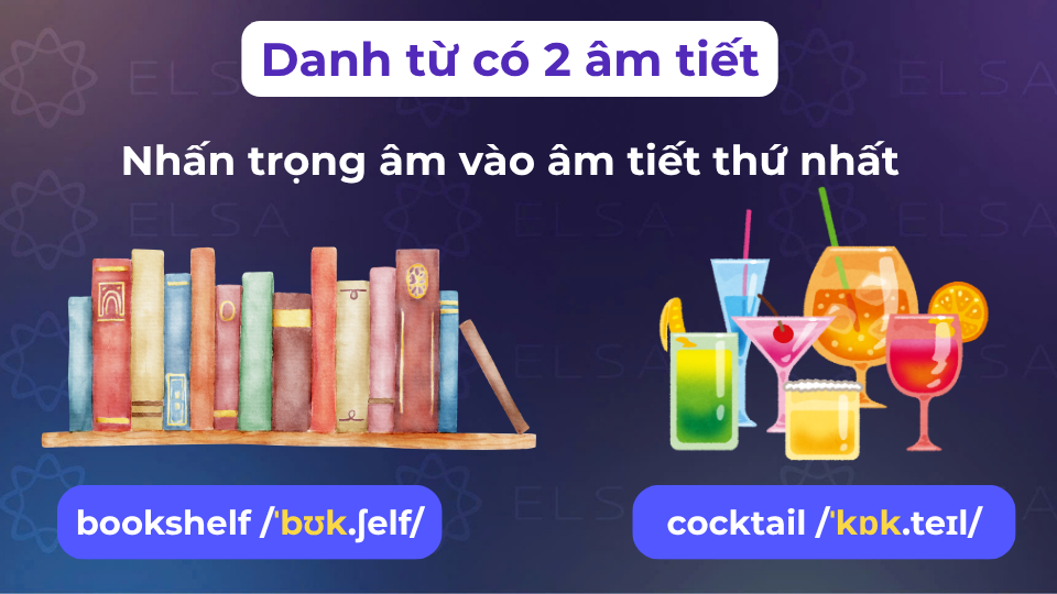 Đánh trọng âm danh từ có 2 âm tiết