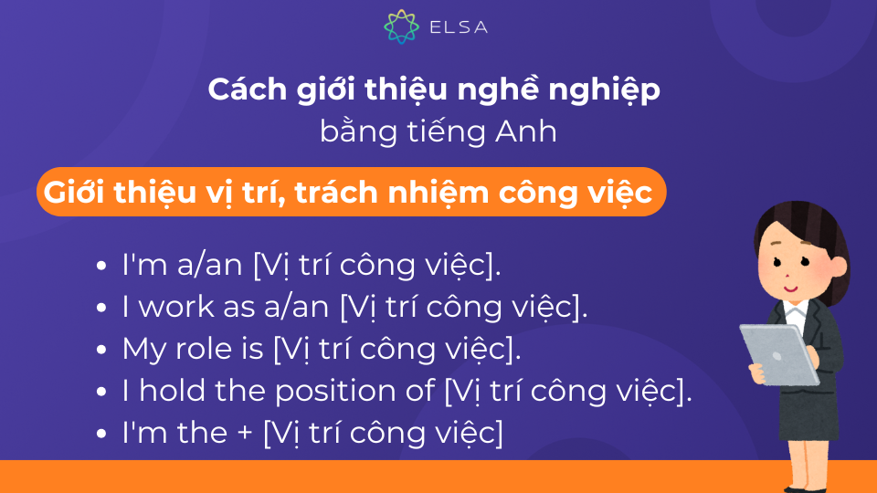 Những mẫu câu giới thiệu vị trí, trách nhiệm công việc Những mẫu câu giới thiệu vị trí, trách nhiệm công việc